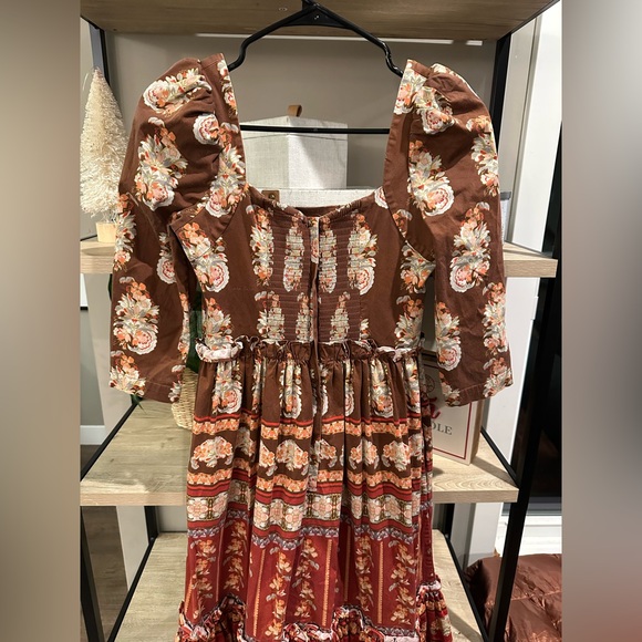 Cara Cara Blue Bill Floral Poplin Midi Dress - Picture 7 of 10